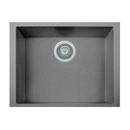 LATOSCANA 20 In. One Drop-In Granite Composite 1-Hole Single Bowl Kitchen Sink, Titanium ON6010-42UG